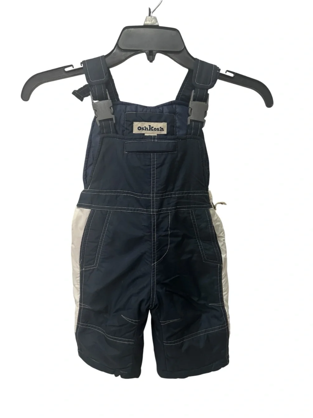 OshKosh B'gosh Navy and Cream Insulated Snow Overalls for Kids 6/9 months